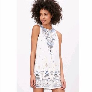 Urban Outfitters Ecote Open Back Dress White Aztec